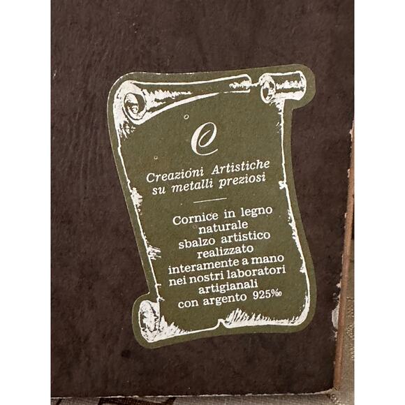 Vintage Italian Silver Framed Pictures set of 2 signed print accent wall art - Picture 14 of 16